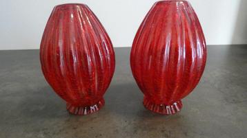 Geribbeld glazen hanglamp in fillegrain hanger [1669] beschikbaar voor biedingen