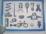 Borduurpatroon  Sport Merklap  Fiets Tennis  nr 5524, Verzenden, Nieuw, Handborduren, Patroon