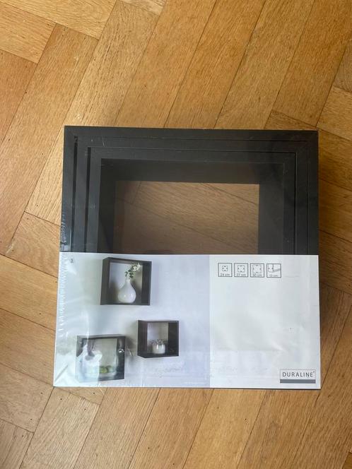 Driedelige Duraline open wandkastjes 30x30x12 zwart, Huis en Inrichting, Woonaccessoires | Wandplanken en Boekenplanken, Nieuw