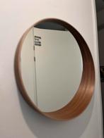 Ronde Spiegel met Houten Rand, Ophalen, Minder dan 50 cm, Rond, Zo goed als nieuw