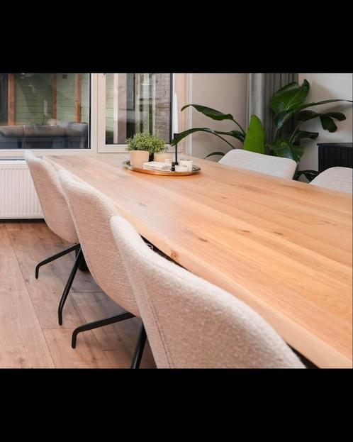 Massief eiken eettafel 220x100cm, Huis en Inrichting, Tafels | Eettafels, Zo goed als nieuw, 100 tot 150 cm, 200 cm of meer, Vijf personen of meer