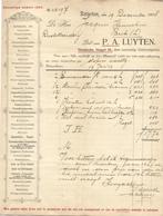 Rotterdam- factuur-P.A.Luyten -Handel in Kurken etc- 1908, Gebruikt, Verzenden