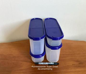 Tupperware 4 Super Ovale Ruimtspaarders 2 x 0.77 / 2 x 1.8 L beschikbaar voor biedingen