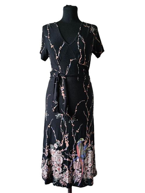 zwarte jurk van King louie maat 36 (19723), Kleding | Dames, Jurken, Maat 36 (S), Zwart, Knielengte, Verzenden