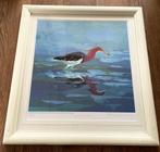 Ingelijste litho van een Chinese ralreiger door Lars Knudsen, Antiek en Kunst, Kunst | Litho's en Zeefdrukken, Ophalen of Verzenden