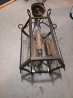 Messing hanglamp met geslepen glas, Antiek en Kunst, Ophalen