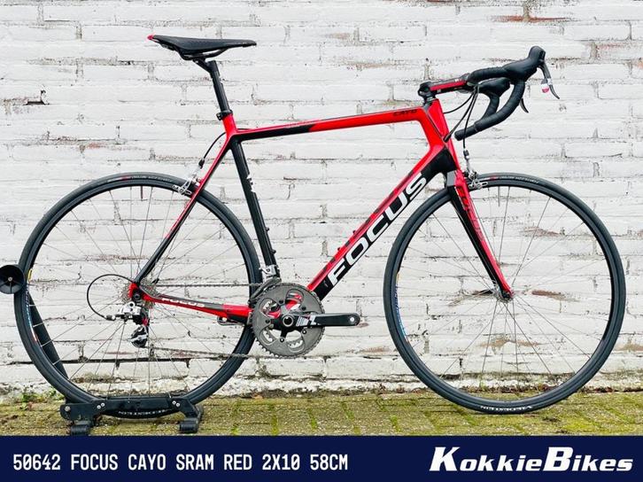 Focus Cayo Sram RED 2x10 Zwart Rood 58cm, Fietsen en Brommers, Fietsen | Racefietsen, Gebruikt, Overige merken, 57 tot 61 cm