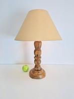 Vintage brutalist eik hout tafellamp ’50 mid century japandi, Huis en Inrichting, Lampen | Tafellampen, N, Ophalen of Verzenden