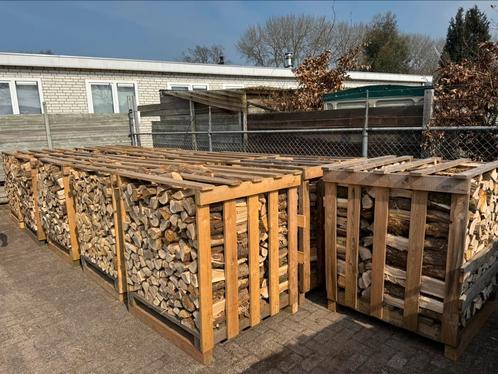 Gestapelde kuubs beuk en essen, Tuin en Terras, Haardhout, Blokken, Beukenhout, 6 m³ of meer, Ophalen of Verzenden