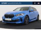 BMW 1 Serie 118i High Executive M Sport Automaat / Panoramad, 136 pk, Gebruikt, Met garantie (alle), Blauw