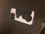 iPhone 13 Pro Max hoesje. Zwart glitter beer spiegel zijkant, Ophalen, Zo goed als nieuw, IPhone 13 Pro Max, Hoesje of Tasje