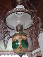 Antiek brocante olielamp, Ophalen of Verzenden