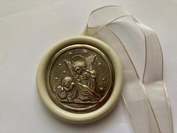 Vintage zilveren wieghanger, doop of babyshower kado beschikbaar voor biedingen