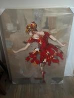 Schilderij hand geschilderd 100cm x 90 cm ballet danseres, Ophalen of Verzenden, Zo goed als nieuw