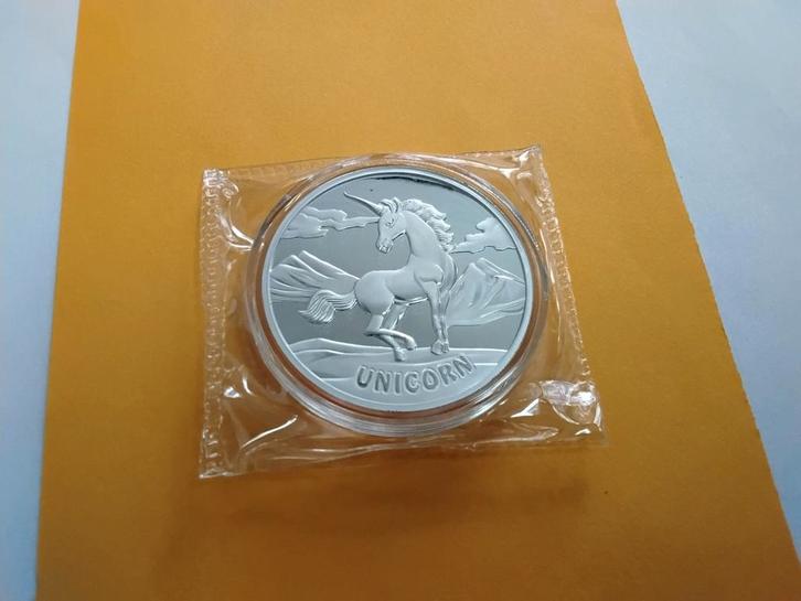 UNICORN 1 OUNCE ZILVEREN MUNT 2023, Postzegels en Munten, Edelmetalen en Baren, Zilver, Ophalen