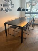 Eettafel zwart 220 x 100 rechthoek (table du sud), Ophalen, Gebruikt, 200 cm of meer, 50 tot 100 cm