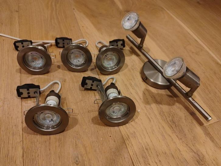 inbouwspotjes, Huis en Inrichting, Lampen | Spots, Zo goed als nieuw, Plafondspot of Wandspot, Metaal of Aluminium, Halogeen, Led