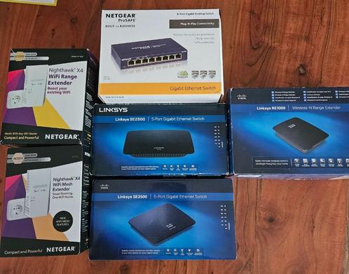 Set netwerk switches en range extenders, Computers en Software, Netwerk switches, Zo goed als nieuw, Ophalen