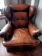 Gratis leren stoel - beschadigd, Huis en Inrichting, Fauteuils, Ophalen, Gebruikt, Barok, Minder dan 75 cm