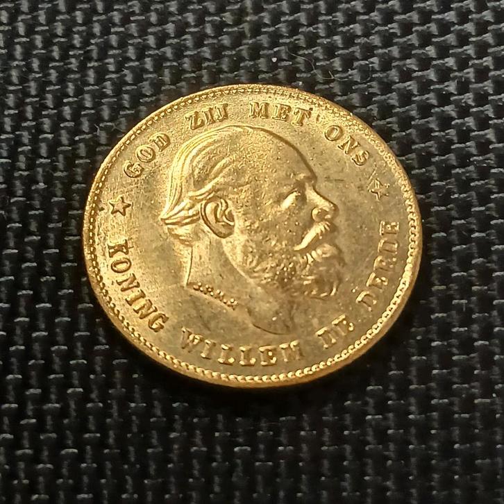 (BLACK FRIDAY 50%) Willem III Tientje 10 gulden 1886 naslag, Postzegels en Munten, Munten | Nederland, Losse munt, 10 gulden, Koning Willem III