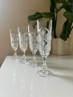 4 rijkbewerkte flutes Cristal d' Arques Palais. Vintage, Ophalen of Verzenden, Zo goed als nieuw, Overige typen