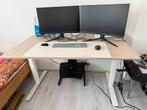 Ahrend elektrisch zit-sta bureau 80x140cm – wit/eiken – ZGAN, Huis en Inrichting, Bureaus, Ophalen of Verzenden, Elektrisch, Zo goed als nieuw