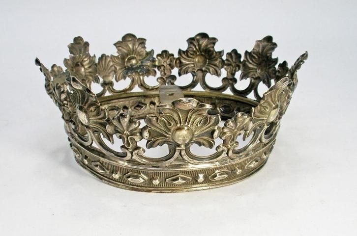 ZILVER - ZILVEREN GROTE KROON v. HEILIGENBEELD  UIT 1856, Antiek en Kunst, Antiek | Goud en Zilver, Zilver, Verzenden