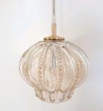 Vintage hanglamp amberkleur | Frosted glas | Jaren 60 lamp, Ophalen of Verzenden, Zo goed als nieuw, Minder dan 50 cm