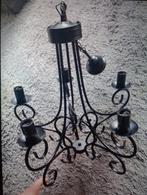 Zwarte Kroonluchter - Sfeervol, Huis en Inrichting, Lampen | Kroonluchters, Ophalen, Gebruikt, Metaal, Vintage