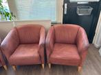 3 leren fauteuils, cognac kleur, Ophalen, Gebruikt, Klassiek, 50 tot 75 cm