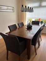 Koloniale eethoek met 6 Lloyd loom stoelen, Ophalen, Gebruikt, Koloniaal en lloyd loom, 4 tot 6 stoelen