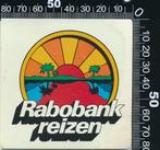 Sticker: Rabobank Reizen (Groot), Verzamelen, Stickers, Ophalen of Verzenden, Zo goed als nieuw, Bedrijf of Vereniging