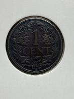 1 cent 1913 Wilhelmina blackened, Postzegels en Munten, Munten | Nederland, Ophalen of Verzenden, Koningin Wilhelmina, 5 cent