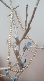 Parelketting vintage met goudkleurige bolletjes, Sieraden, Tassen en Uiterlijk, Kettingen, Ophalen of Verzenden, Gebruikt, Wit