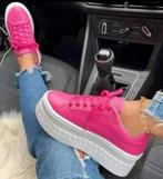 Hoge zool - Roze Wit dames Sneakers sneaker NIEUW maat 40-39, Nieuw, Ophalen of Verzenden, Sneakers of Gympen, H