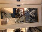 Antieke set schuif / en-suite deuren met geëtst glas 212x194, Ophalen