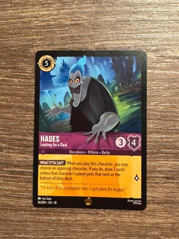 Lorcana non-foil Legendary Hades “ Looking for a Deal” beschikbaar voor biedingen