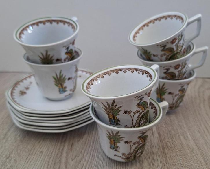 7 kop en schotels, Wedgwood, Old Chelsea, Antiek en Kunst, Antiek | Servies los, Ophalen of Verzenden