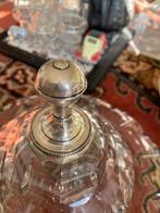 Antieke kristallen kaasstolp zilver dop kristal zilveren, Ophalen of Verzenden