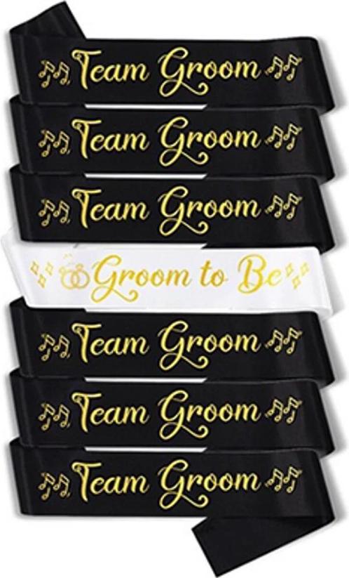 Sjerpen set Groom to Be en Team Groom, Kleding | Heren, Trouwkleding en Trouwaccessoires, Nieuw, Accessoires, Zwart, Ophalen of Verzenden