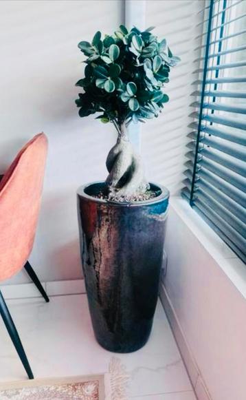 Aardewerk pot met kunstplant