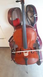 Cello 4-4 duitse makelij, Muziek en Instrumenten, Strijkinstrumenten | Cello's, 4/4-cello, Zo goed als nieuw, Met koffer, Ophalen