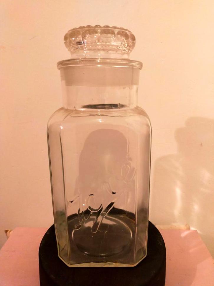 Antieke glazen snoeppot Jévé., Antiek en Kunst, Antiek | Glas en Kristal, Ophalen of Verzenden