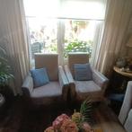 2 taupe kleurige fauteuil / stoel / stoelen, Ophalen, Gebruikt, 75 tot 100 cm