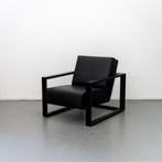 2x Montis Dickens Fauteuil Zwart Leer - Zwart Chroom, 75 tot 100 cm, Ophalen of Verzenden, Zo goed als nieuw, Metaal