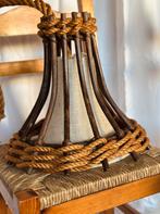 Vintage hanglamp jaren 60 jute touw bamboe Manou Japandi, Ophalen of Verzenden, Zo goed als nieuw, Hout, Minder dan 50 cm