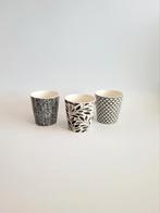 Set van 3 nieuwe bekers met motief zwart wit, Antiek en Kunst, Ophalen of Verzenden