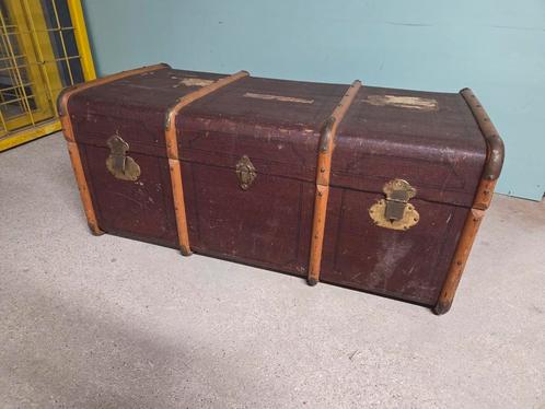 Antieke dekenkist, scheepskist, hutkoffer, kist, Huis en Inrichting, Woonaccessoires | Kisten, 100 tot 150 cm, Ophalen
