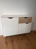 Mooi kastje wit/ hout met deurtjes en lade, Ophalen, Overige materialen, Minder dan 50 cm, Gebruikt