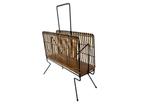 vintage rotan krantenhouder/ lectuurbak, Ophalen, Gebruikt